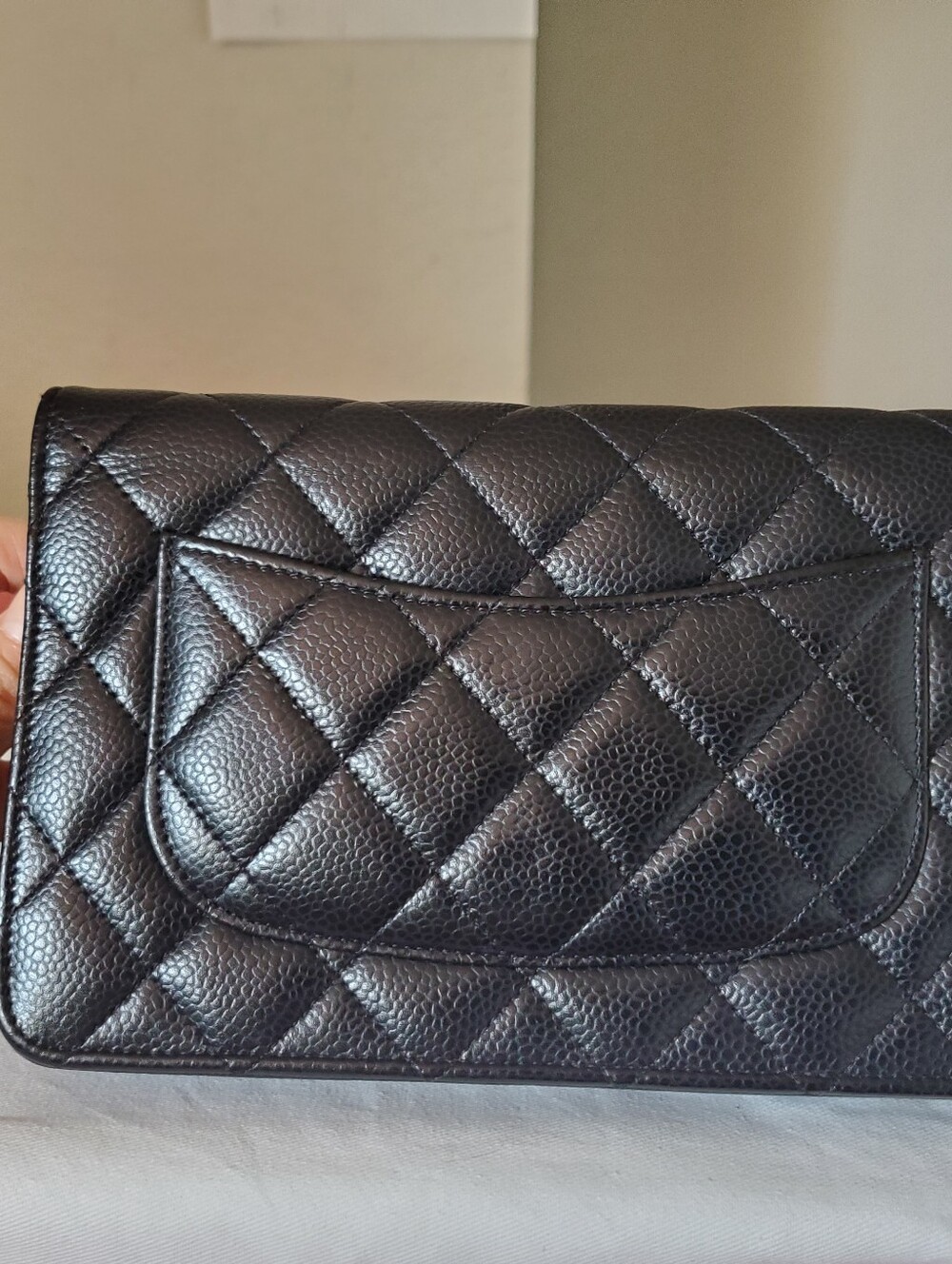 Chanel Wallet On Chain Black Caviar Gold Hw Chip Code Receipt - Picture 4 of 10